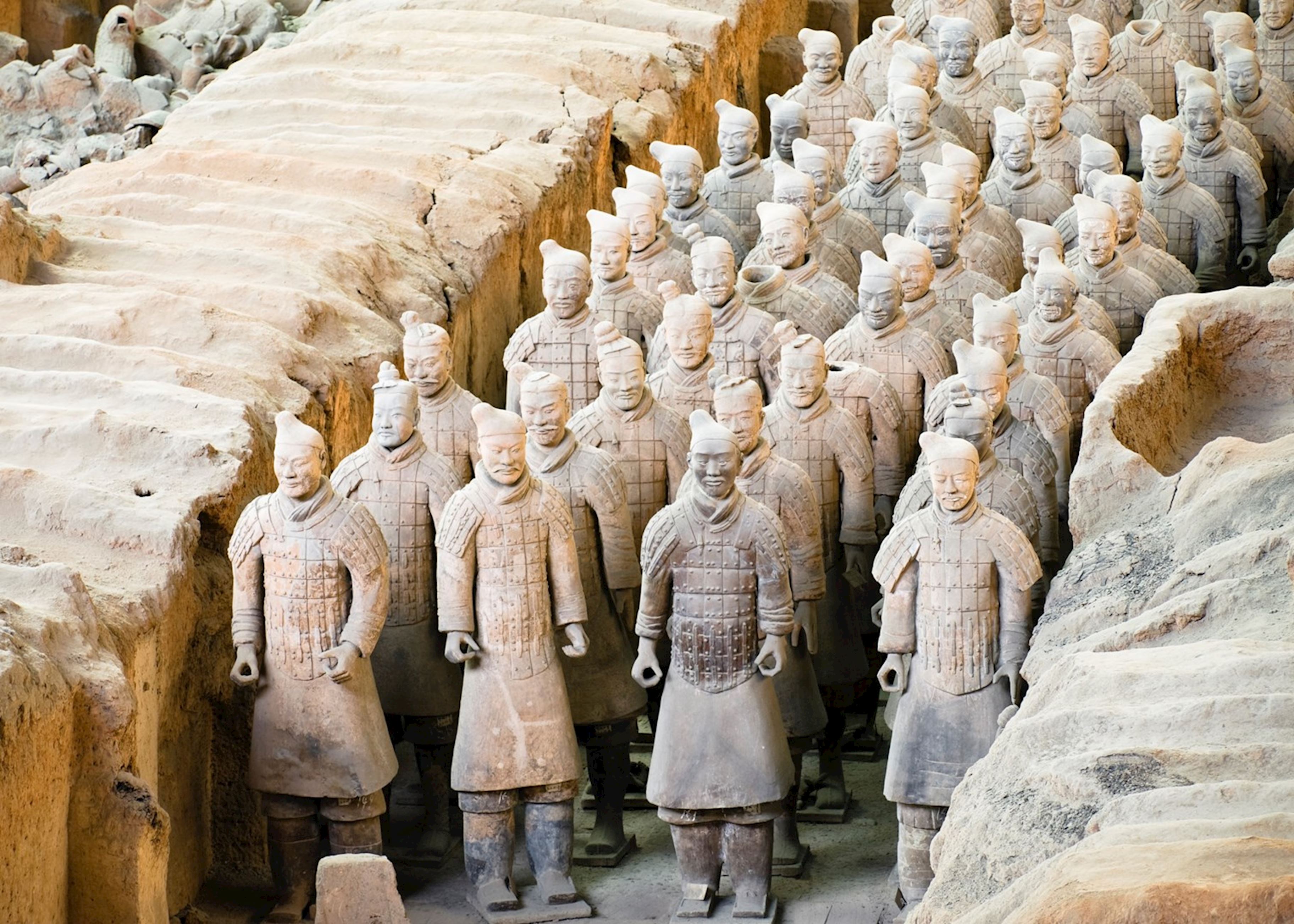 The Terracotta Army near Xi'an, China — over 8,000 life-sized warriors buried with the First Emperor